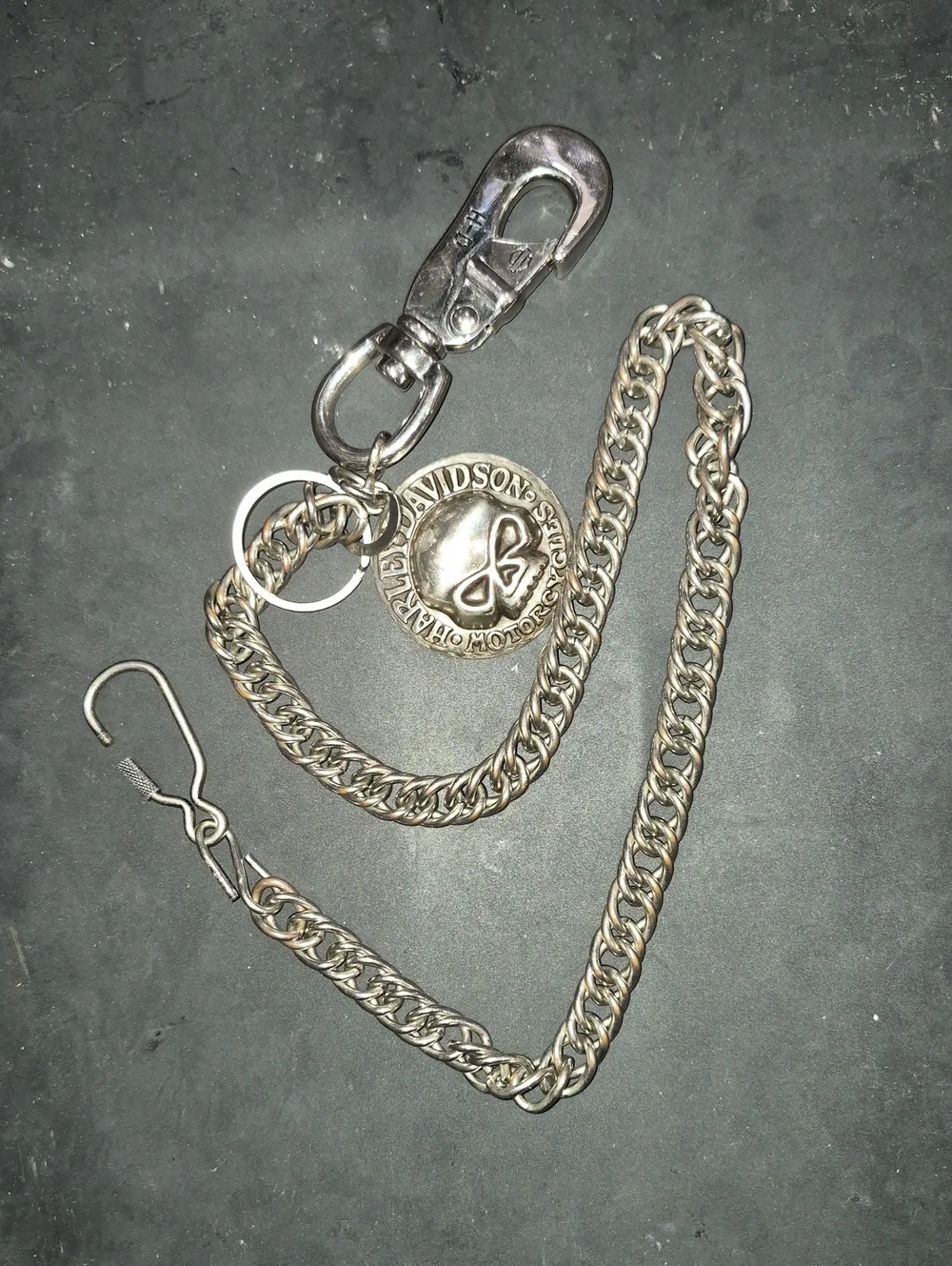 Harley-Davidson Silver Skull Medallion Wallet Chain